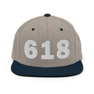 618 Area Code Snapback Hat