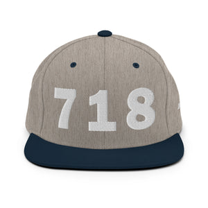 718 Area Code Snapback Hat