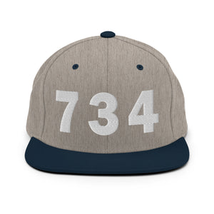 734 Area Code Snapback Hat