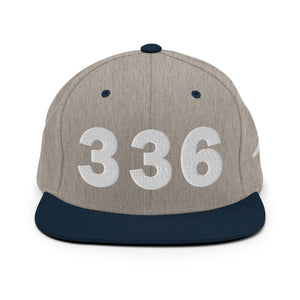 336 Area Code Snapback Hat