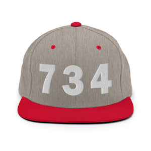 734 Area Code Snapback Hat