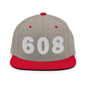 608 Area Code Snapback Hat