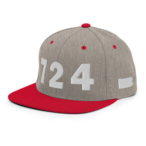 724 Area Code Snapback Hat