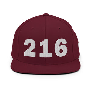 216 Area Code Snapback Hat