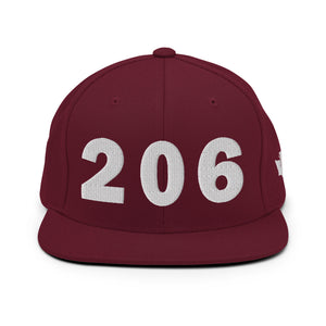 206 Area Code Snapback Hat