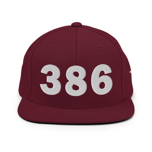 386 Area Code Snapback Hat