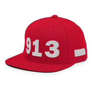 913 Area Code Snapback Hat