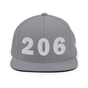 206 Area Code Snapback Hat