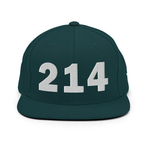 214 Area Code Snapback Hat