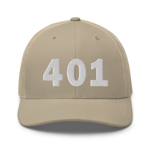 401 Area Code Trucker Cap