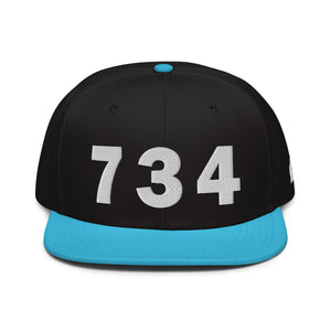 734 Area Code Snapback Hat