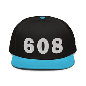 608 Area Code Snapback Hat