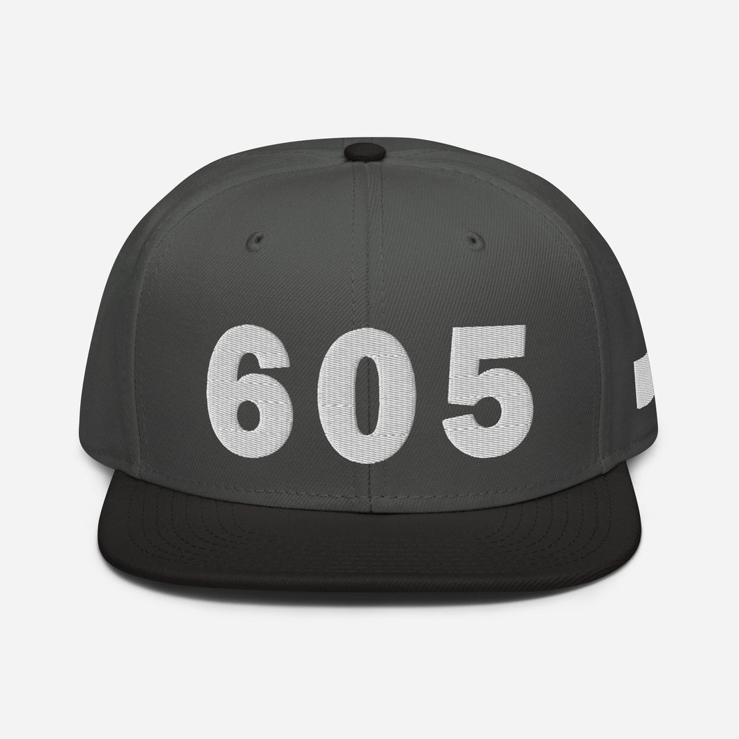 605 Area Code Snapback Hat