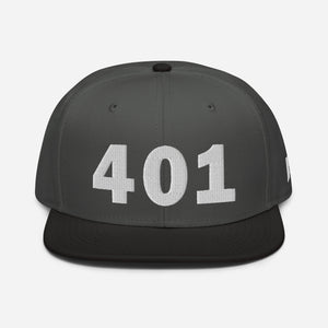 401 Area Code Snapback Hat
