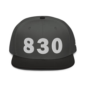 830 Area Code Snapback Hat