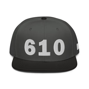 610 Area Code Snapback Hat