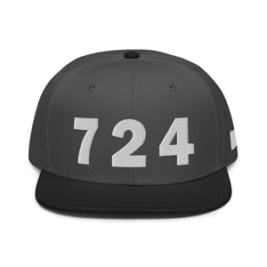 724 Area Code Snapback Hat