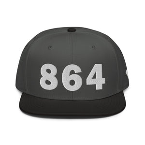 864 Area Code Snapback Hat