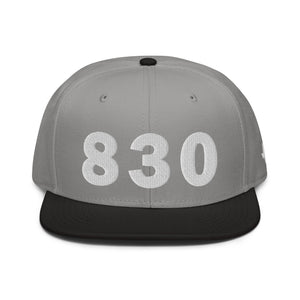 830 Area Code Snapback Hat