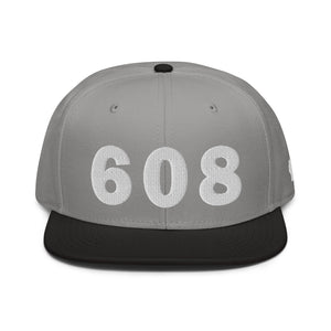 608 Area Code Snapback Hat