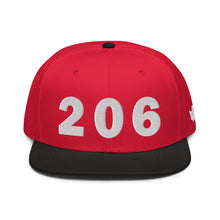 Load image into Gallery viewer, 206 Area Code Snapback Hat