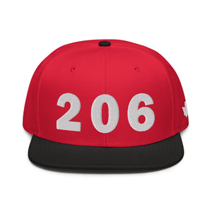 206 Area Code Snapback Hat