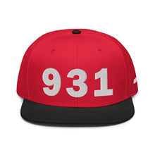 Load image into Gallery viewer, 931 Area Code Snapback Hat