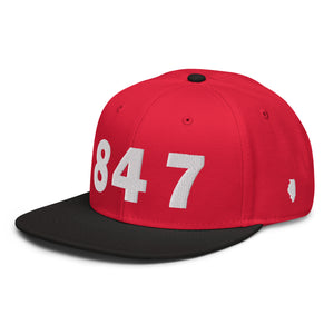 847 Area Code Snapback Hat