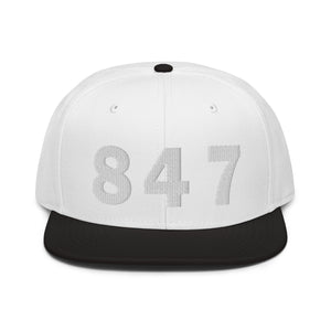 847 Area Code Snapback Hat