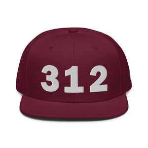 312 Area Code Snapback Hat