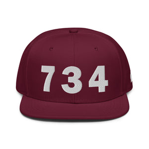 734 Area Code Snapback Hat