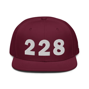 228 Area Code Snapback Hat