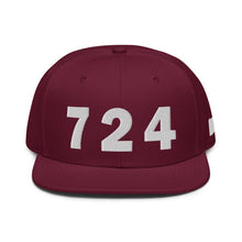 Load image into Gallery viewer, 724 Area Code Snapback Hat