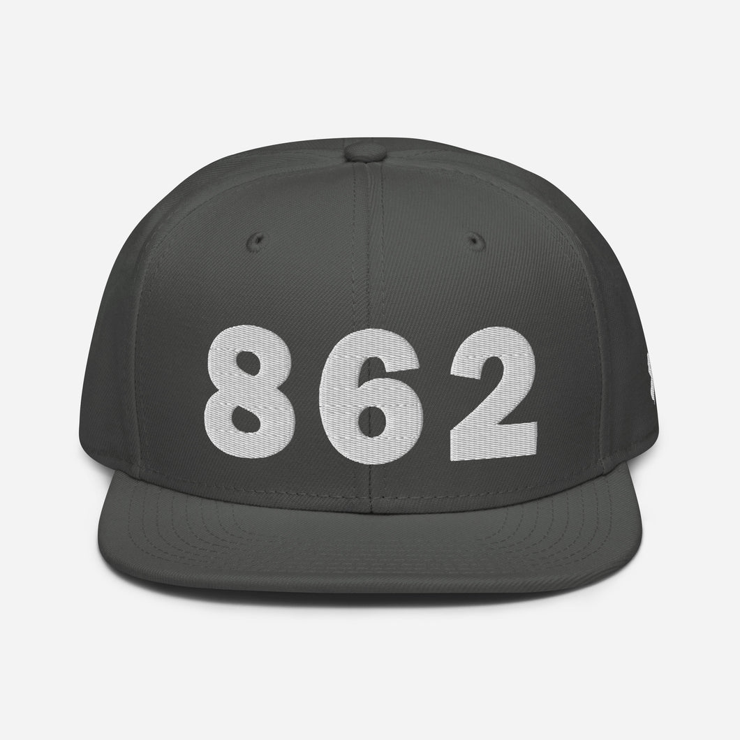 862 Area Code Snapback Hat