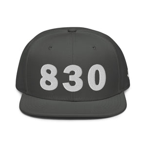 830 Area Code Snapback Hat