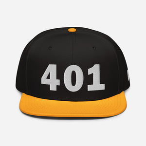 401 Area Code Snapback Hat