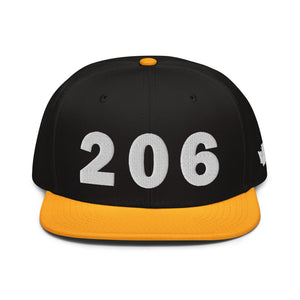 206 Area Code Snapback Hat