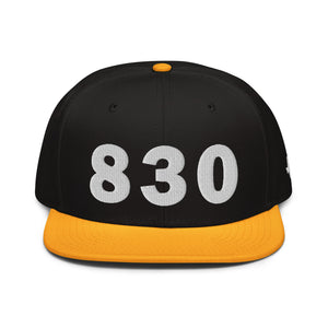 830 Area Code Snapback Hat