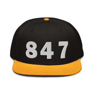 847 Area Code Snapback Hat