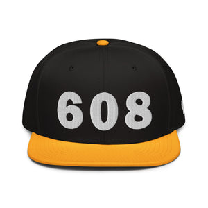 608 Area Code Snapback Hat