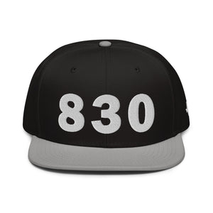 830 Area Code Snapback Hat