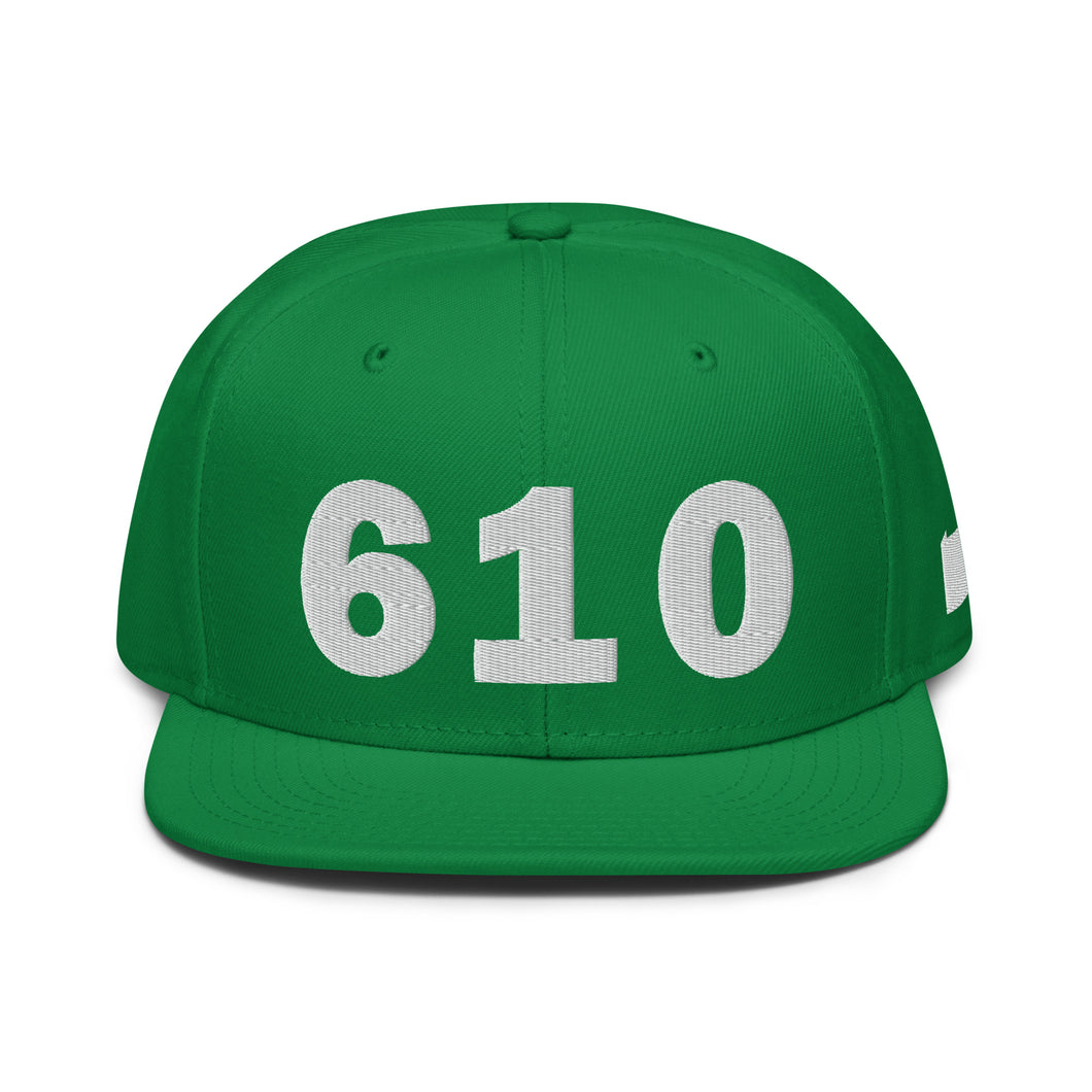 610 Area Code Snapback Hat