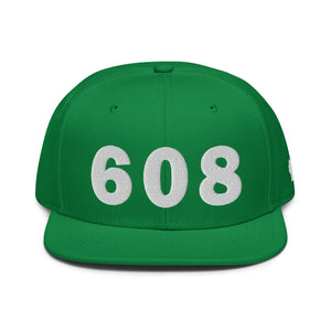 608 Area Code Snapback Hat