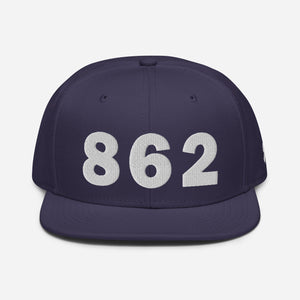 862 Area Code Snapback Hat