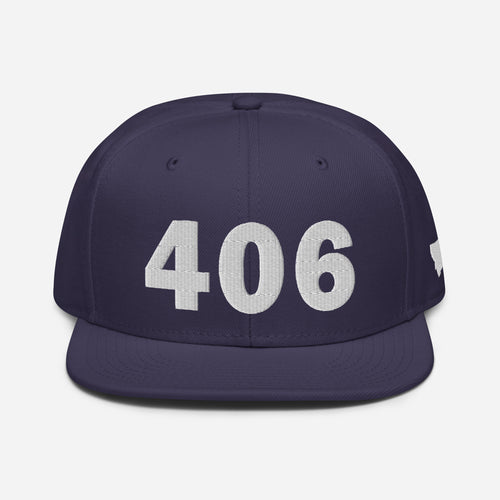406 Area Code Snapback Hat