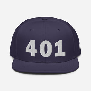 401 Area Code Snapback Hat