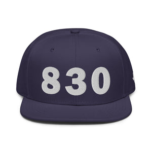 830 Area Code Snapback Hat