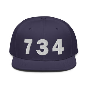 734 Area Code Snapback Hat