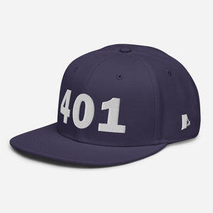 401 Area Code Snapback Hat