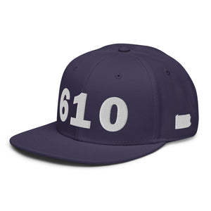 610 Area Code Snapback Hat